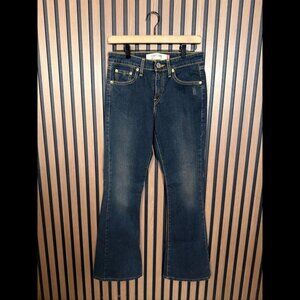 Levis 519 Jeans 3 Womens Blue Low Rise Flare y2k Denim Stretch Dark Wash